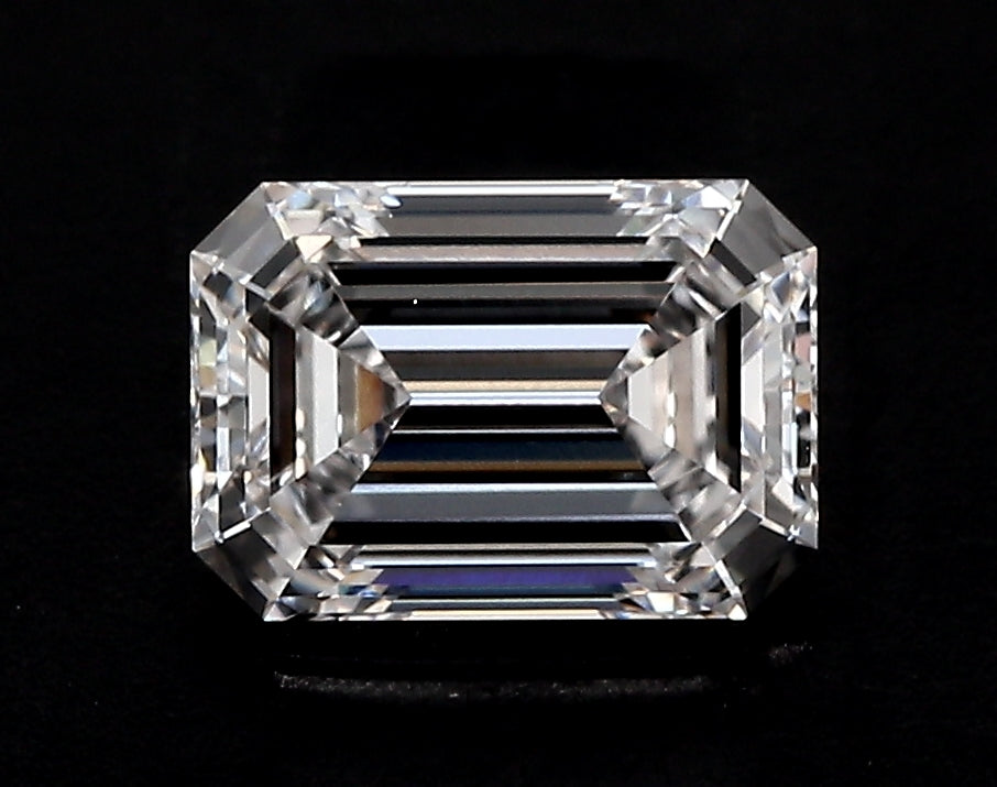 3.1 Carat Emerald Lab Diamond with  Cut Diamond in 14KT  view 1
