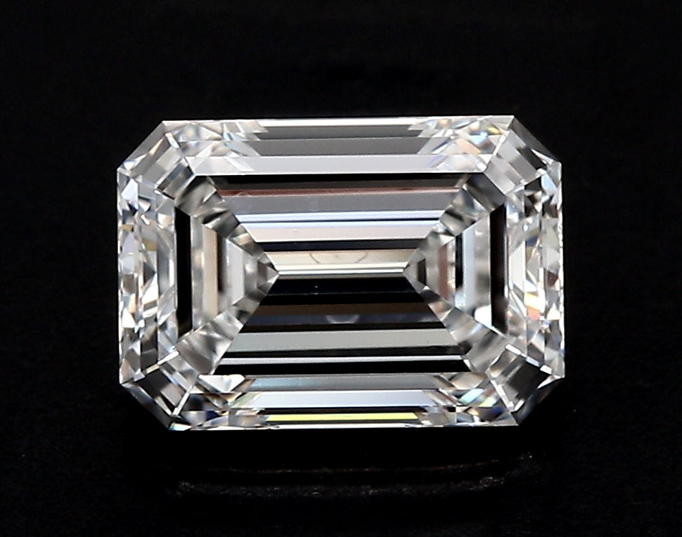 1.57 Carat Emerald Lab Diamond with  Cut Diamond in 14KT  view 1
