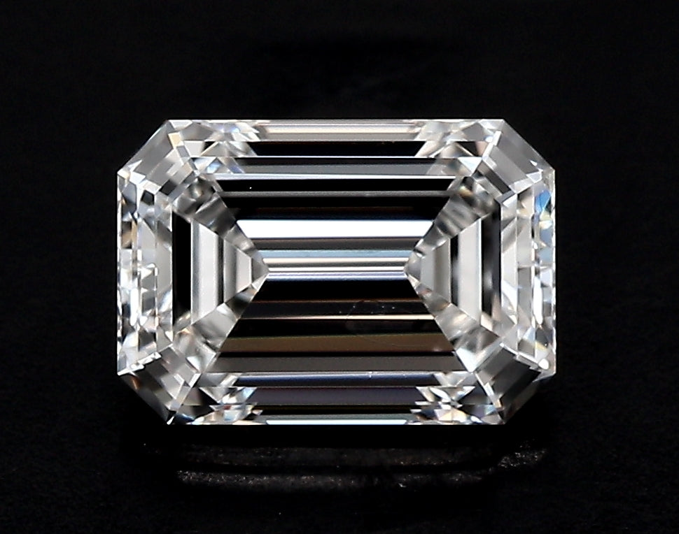 2.06 Carat Emerald Lab Diamond with  Cut Diamond in 14KT  view 1

