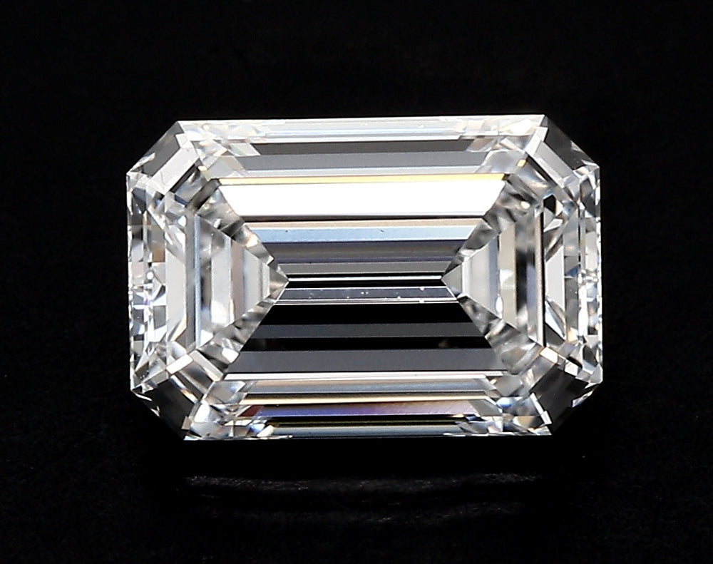 2.05 Carat Emerald Lab Diamond with  Cut Diamond in 14KT  view 1
