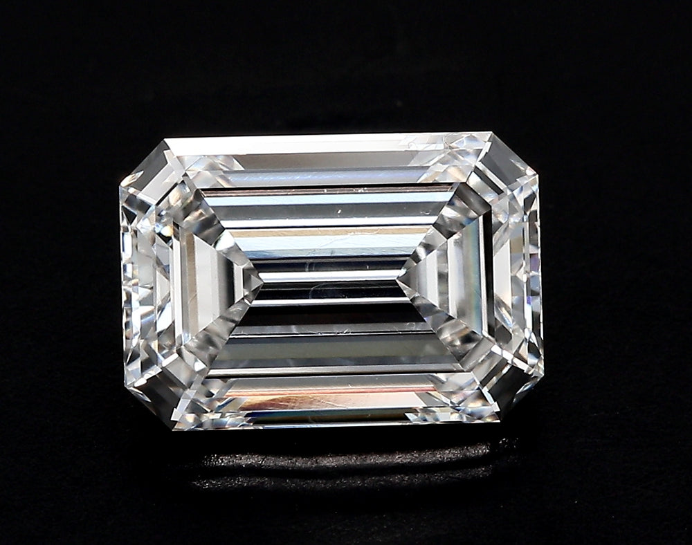 2.53 Carat Emerald Lab Diamond with  Cut Diamond in 14KT  view 1
