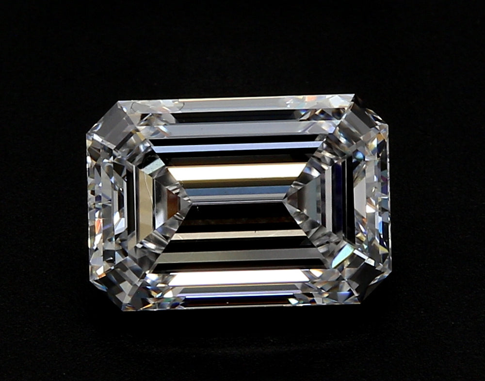 2.06 Carat Emerald Lab Diamond with  Cut Diamond in 14KT  view 1
