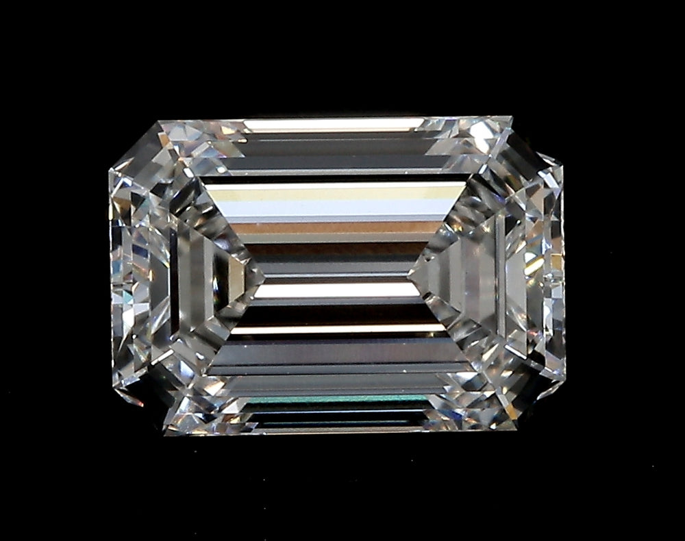 2.13 Carat Emerald Lab Diamond with  Cut Diamond in 14KT  view 1
