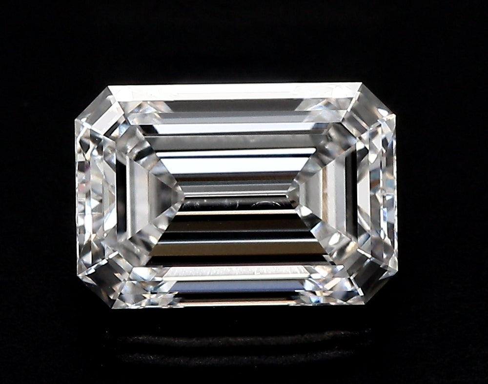 3.32 Carat Emerald Lab Diamond with  Cut Diamond in 14KT  view 1
