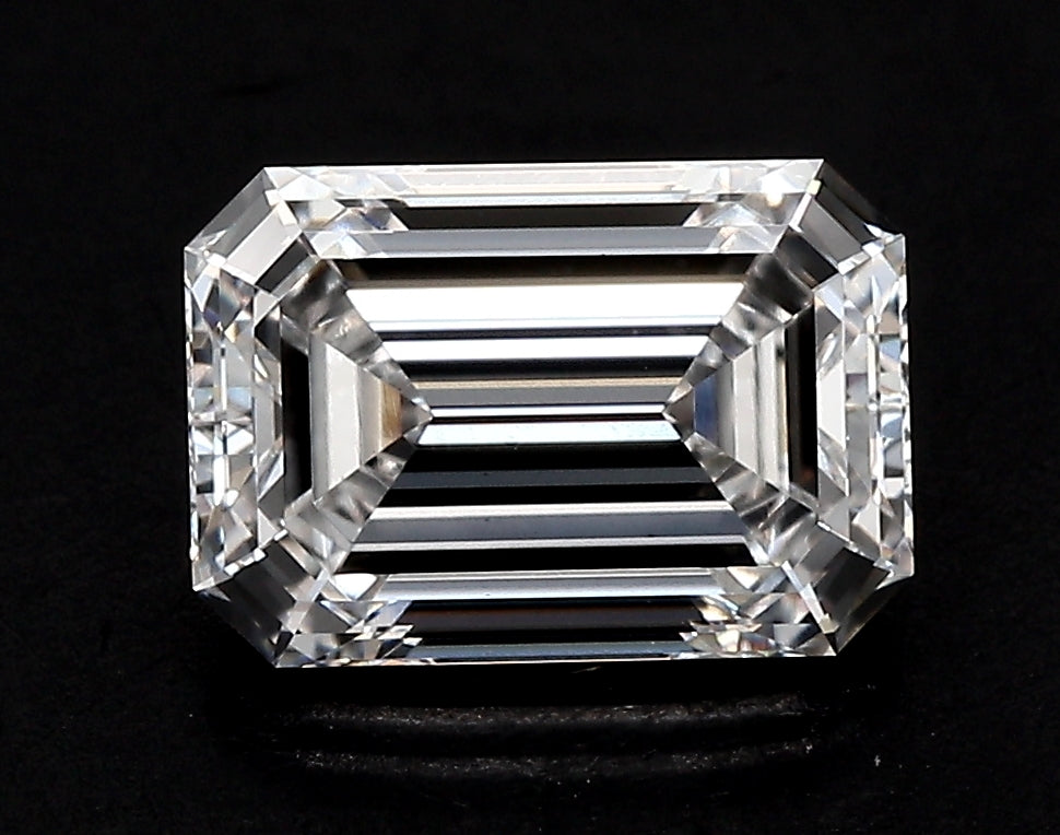 8.09 Carat Emerald Lab Diamond with  Cut Diamond in 14KT  view 1
