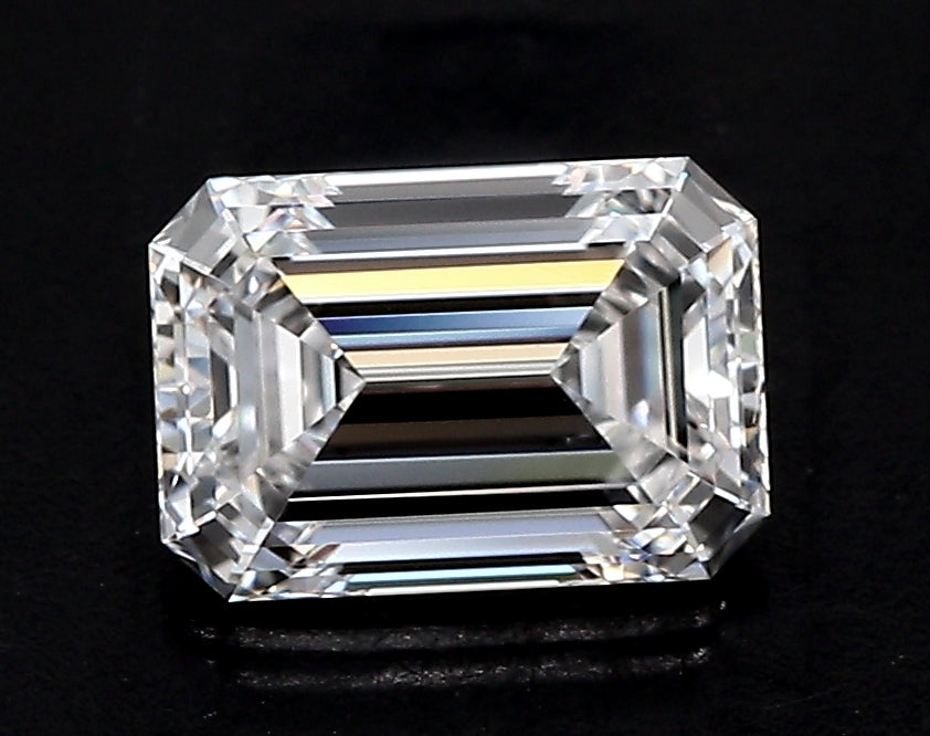 2.66 Carat Emerald Lab Diamond with  Cut Diamond in 14KT  view 1
