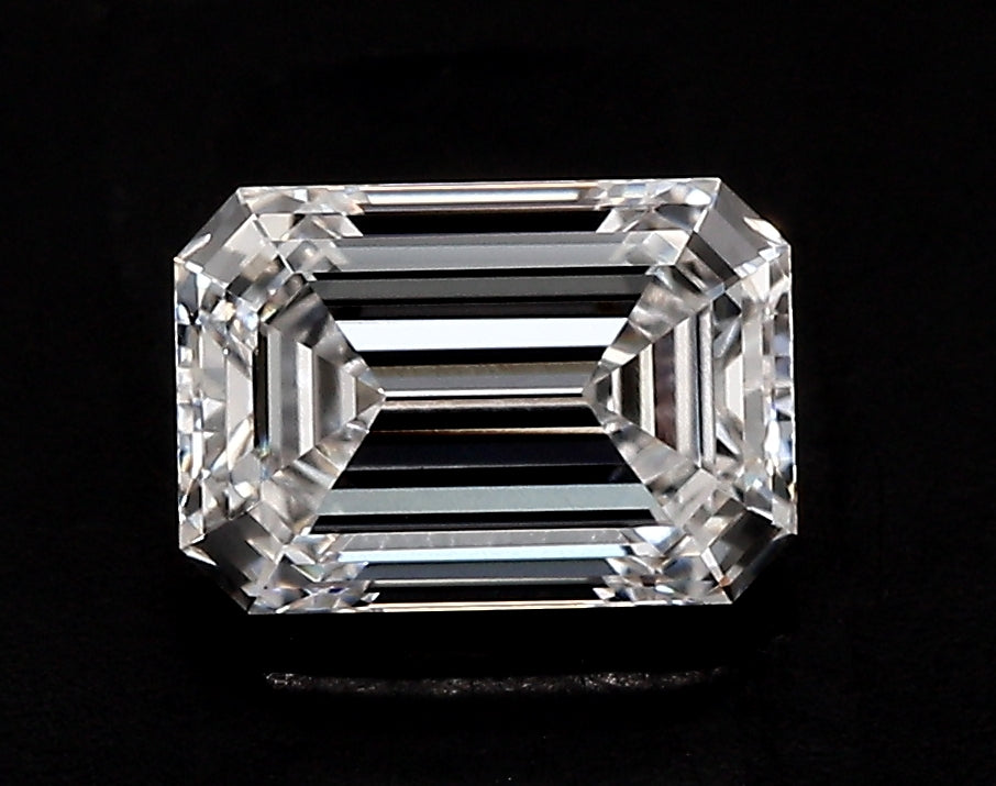 7.09 Carat Emerald Lab Diamond with  Cut Diamond in 14KT  view 1
