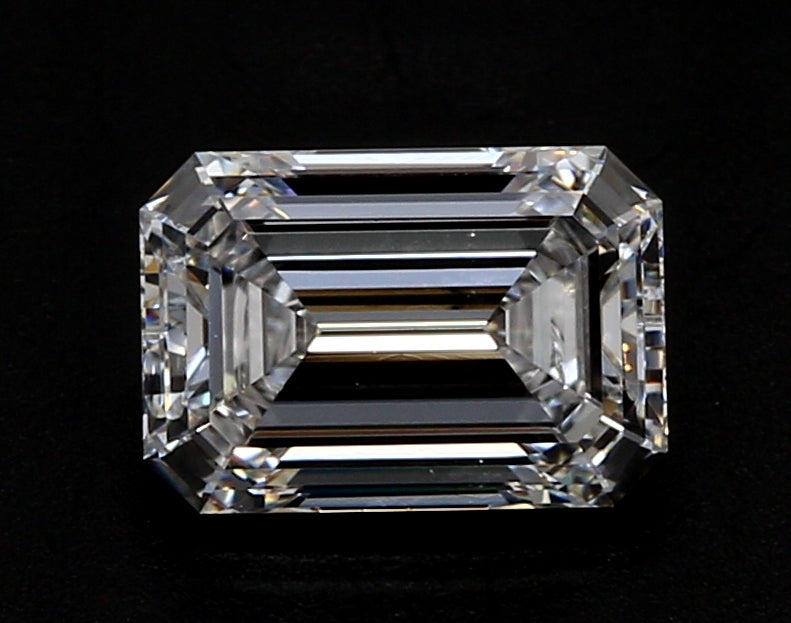 4.23 Carat Emerald Lab Diamond with  Cut Diamond in 14KT  view 1
