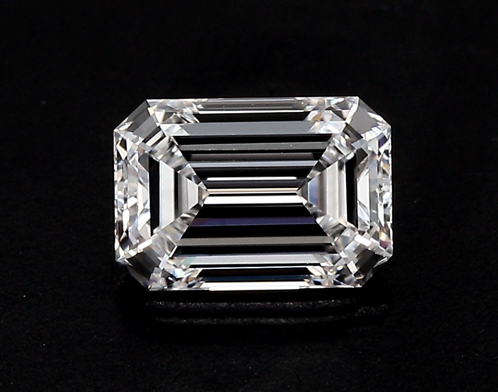 4.03 Carat Emerald Lab Diamond with  Cut Diamond in 14KT  view 1
