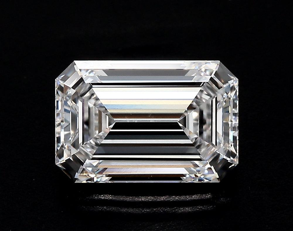 1.81 Carat Emerald Lab Diamond with  Cut Diamond in 14KT  view 1
