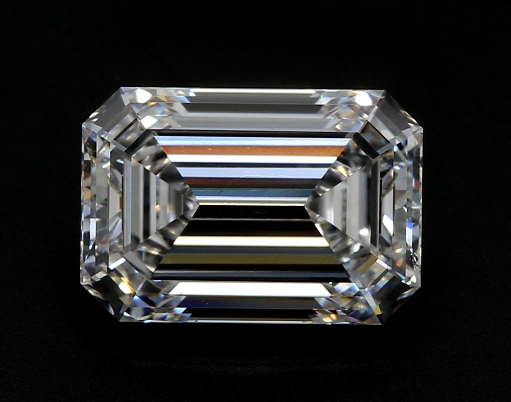 8.39 Carat Emerald Lab Diamond with  Cut Diamond in 14KT  view 1
