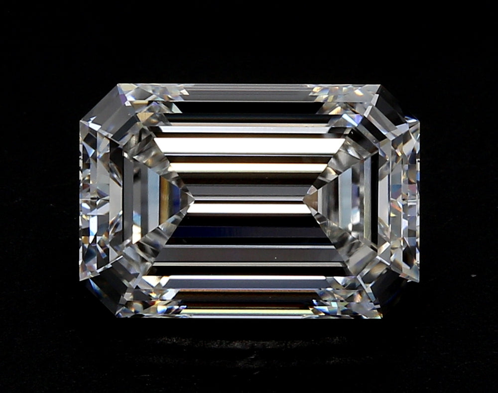 2.11 Carat Emerald Lab Diamond with  Cut Diamond in 14KT  view 1
