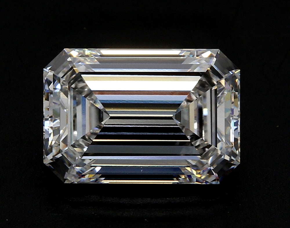2.53 Carat Emerald Lab Diamond with  Cut Diamond in 14KT  view 1
