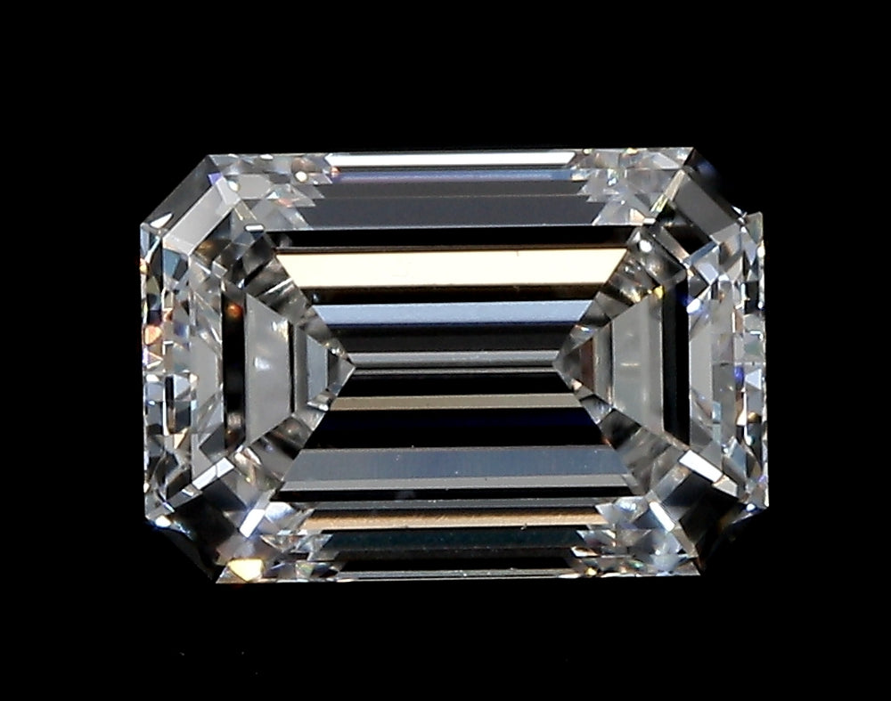 3.05 Carat Emerald Lab Diamond with  Cut Diamond in 14KT  view 1
