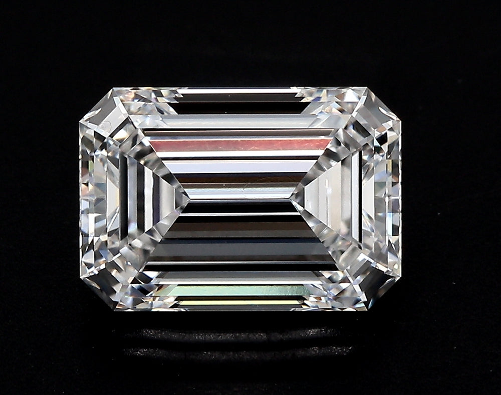 5.05 Carat Emerald Lab Diamond with  Cut Diamond in 14KT  view 1

