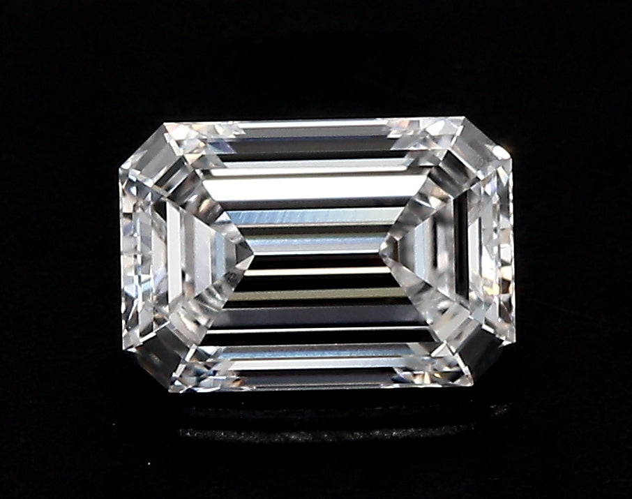 3.5 Carat Emerald Lab Diamond with  Cut Diamond in 14KT  view 1
