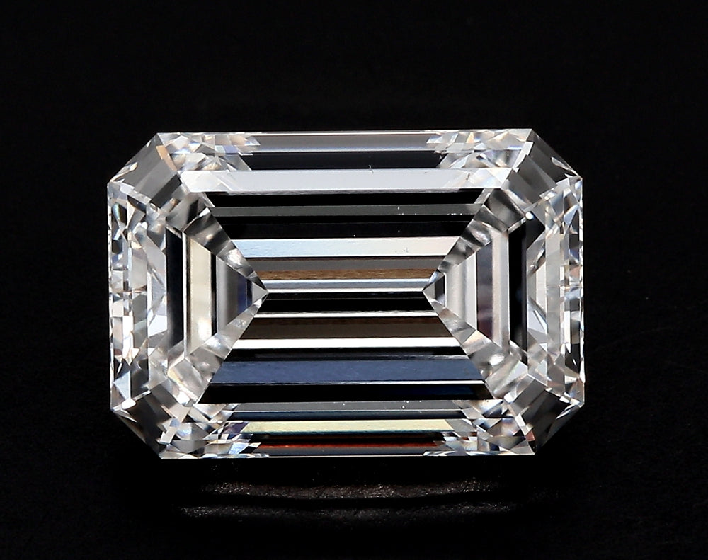 5.1 Carat Emerald Lab Diamond with  Cut Diamond in 14KT  view 1
