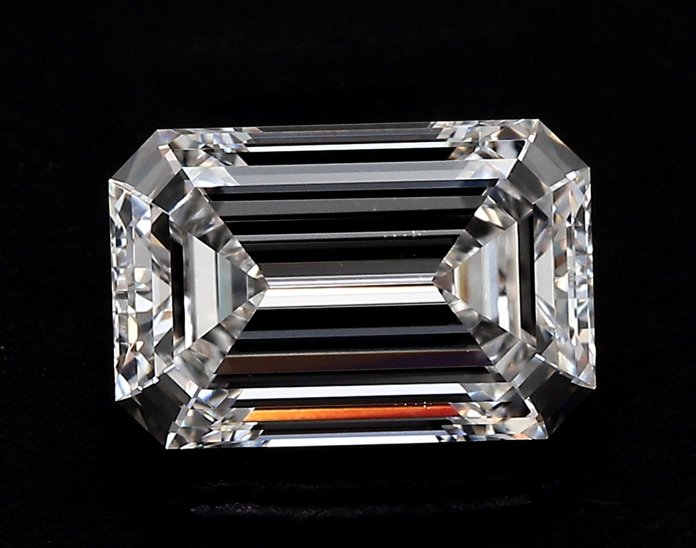 3.2 Carat Emerald Lab Diamond with  Cut Diamond in 14KT  view 1
