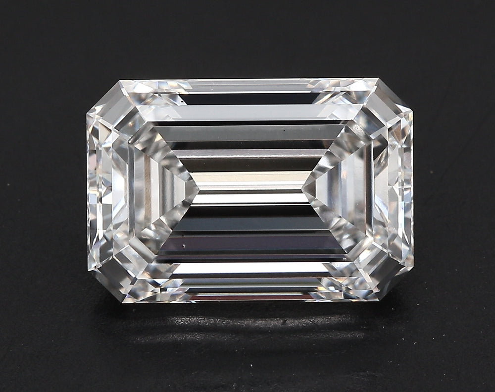 3.48 Carat Emerald Lab Diamond with  Cut Diamond in 14KT  view 1
