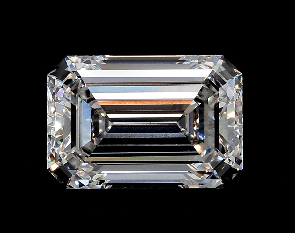 3.21 Carat Emerald Lab Diamond with  Cut Diamond in 14KT  view 1
