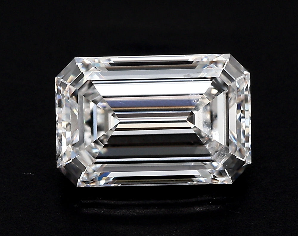 3.01 Carat Emerald Lab Diamond with  Cut Diamond in 14KT  view 1
