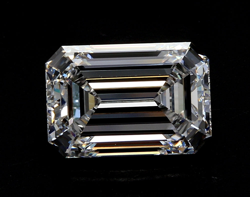 3.13 Carat Emerald Lab Diamond with  Cut Diamond in 14KT  view 1
