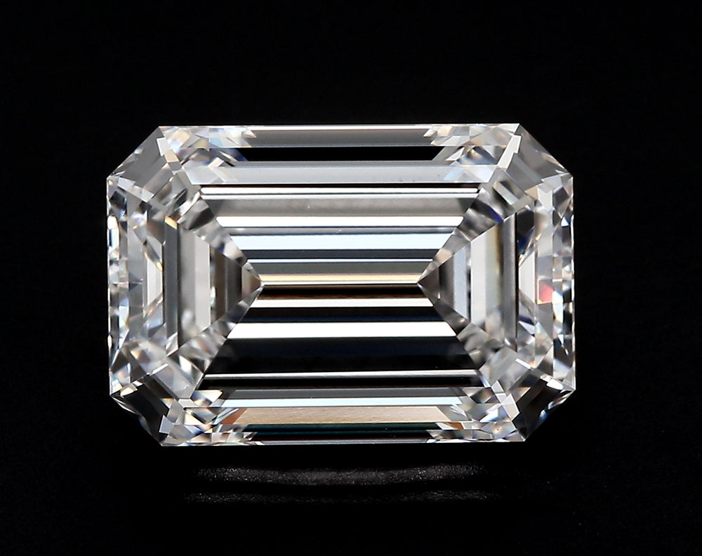 2.05 Carat Emerald Lab Diamond with  Cut Diamond in 14KT  view 1
