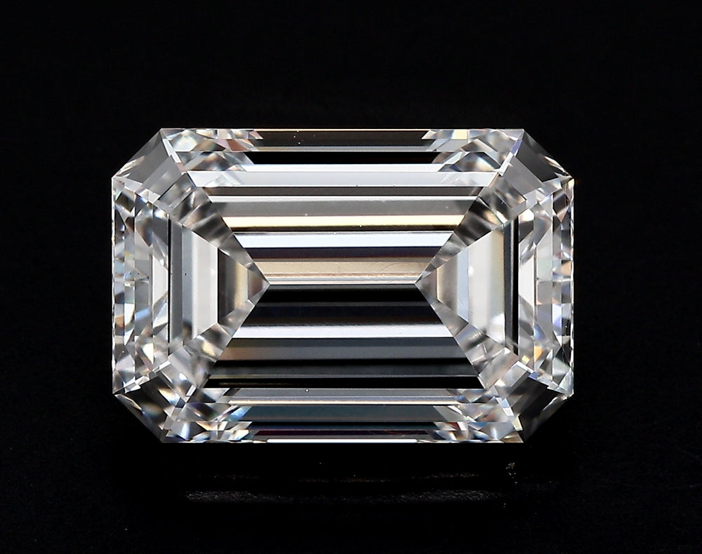2.57 Carat Emerald Lab Diamond with  Cut Diamond in 14KT  view 1
