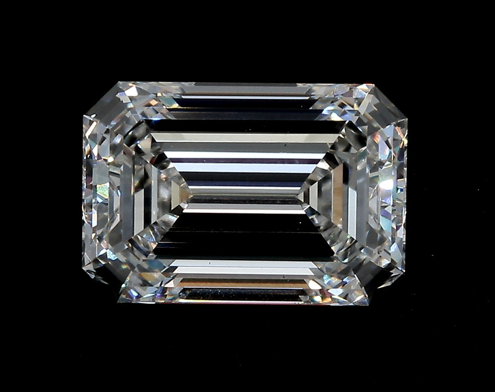 2.69 Carat Emerald Lab Diamond with  Cut Diamond in 14KT  view 1
