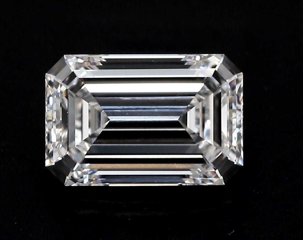 3.01 Carat Emerald Lab Diamond with  Cut Diamond in 14KT  view 1
