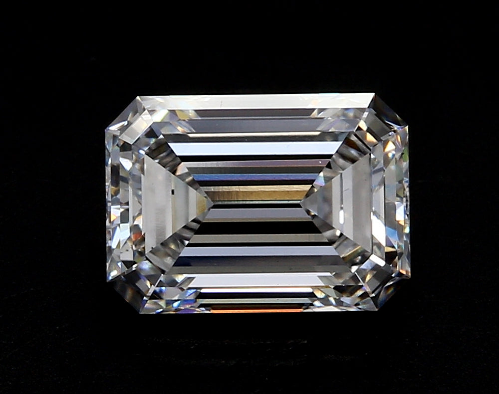 3.53 Carat Emerald Lab Diamond with  Cut Diamond in 14KT  view 1
