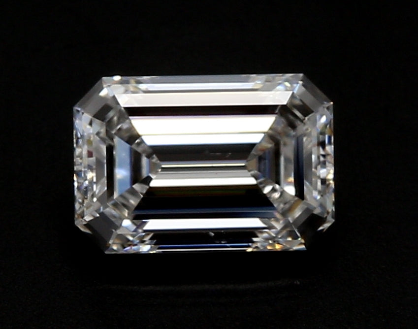 6.51 Carat Emerald Lab Diamond with  Cut Diamond in 14KT  view 1
