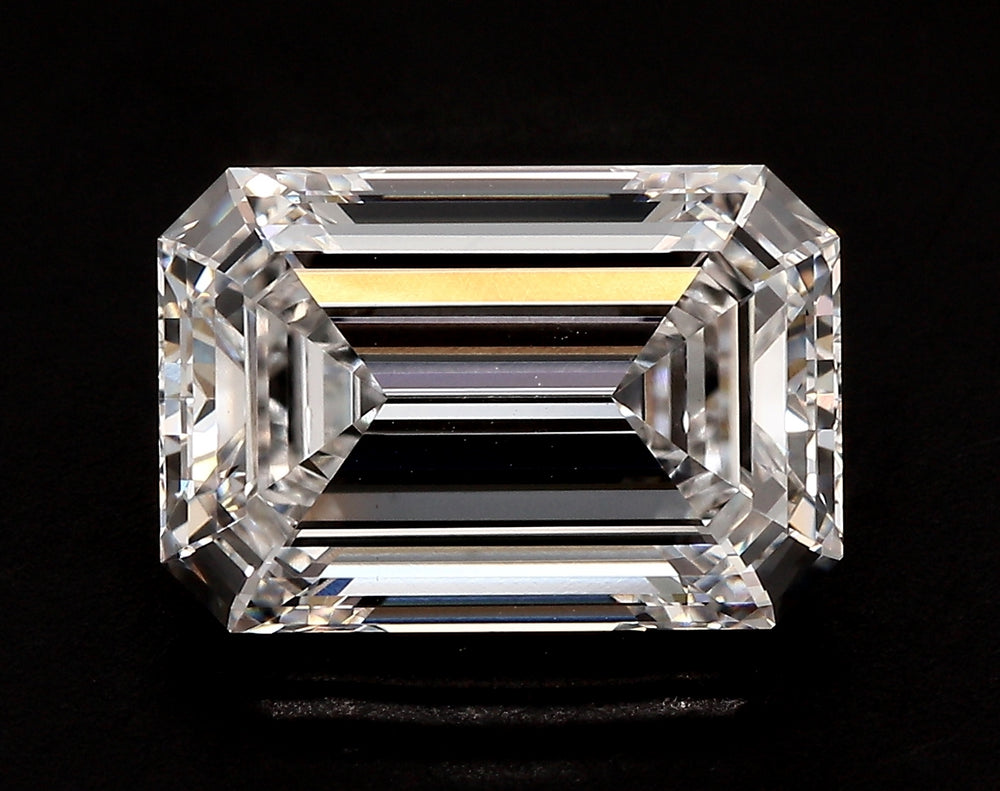 2.05 Carat Emerald Lab Diamond with  Cut Diamond in 14KT  view 1
