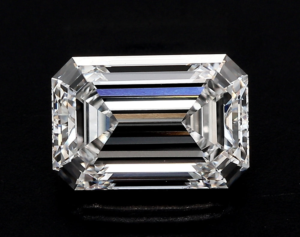2.05 Carat Emerald Lab Diamond with  Cut Diamond in 14KT  view 1
