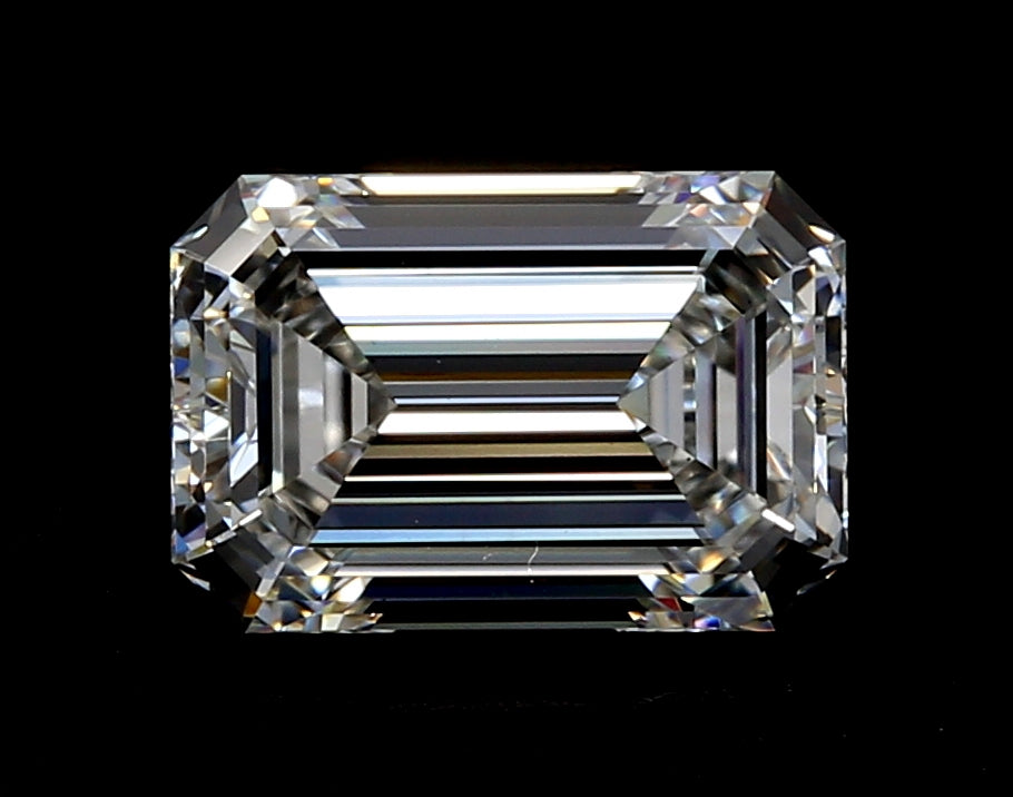 2.53 Carat Emerald Lab Diamond with  Cut Diamond in 14KT  view 1
