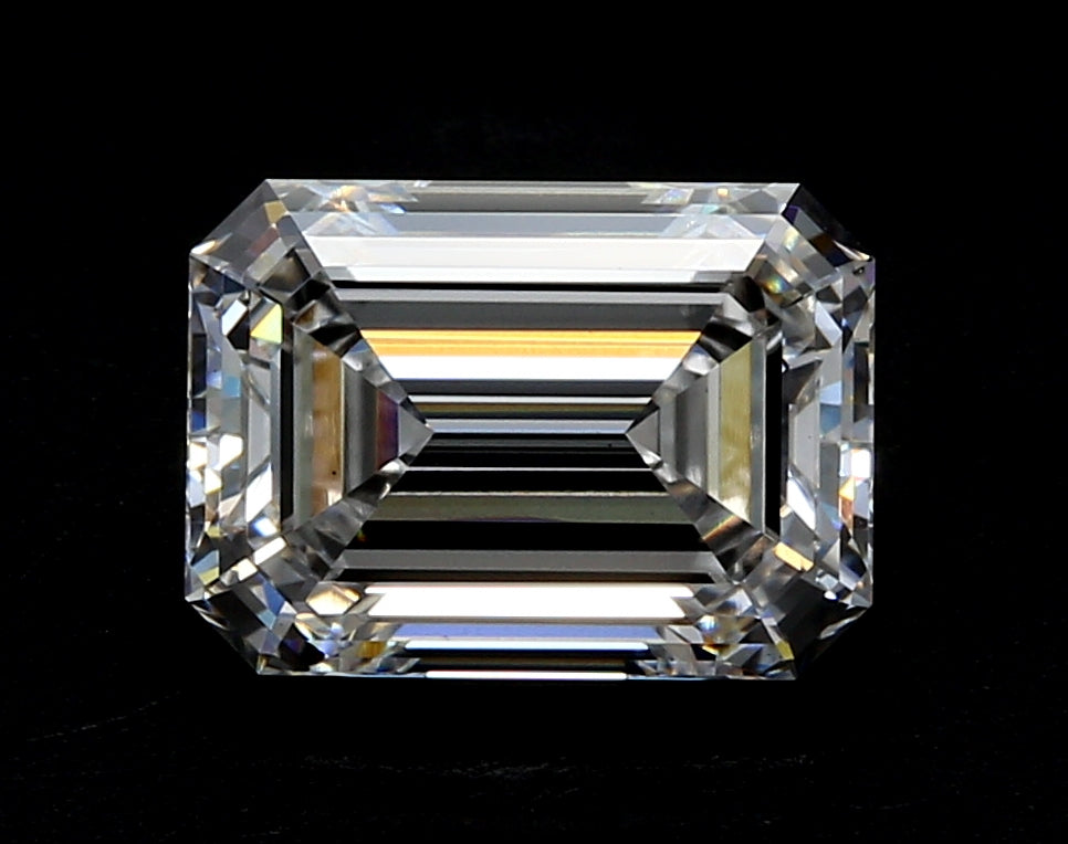 2.95 Carat Emerald Lab Diamond with  Cut Diamond in 14KT  view 1
