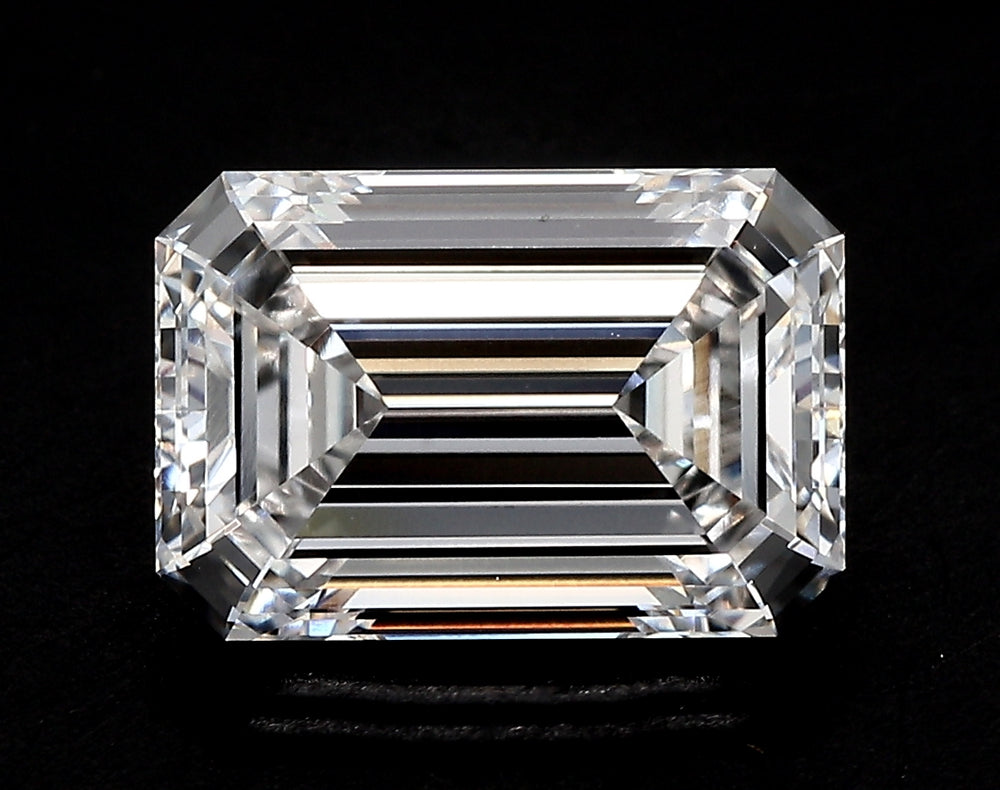 4.03 Carat Emerald Lab Diamond with  Cut Diamond in 14KT  view 1
