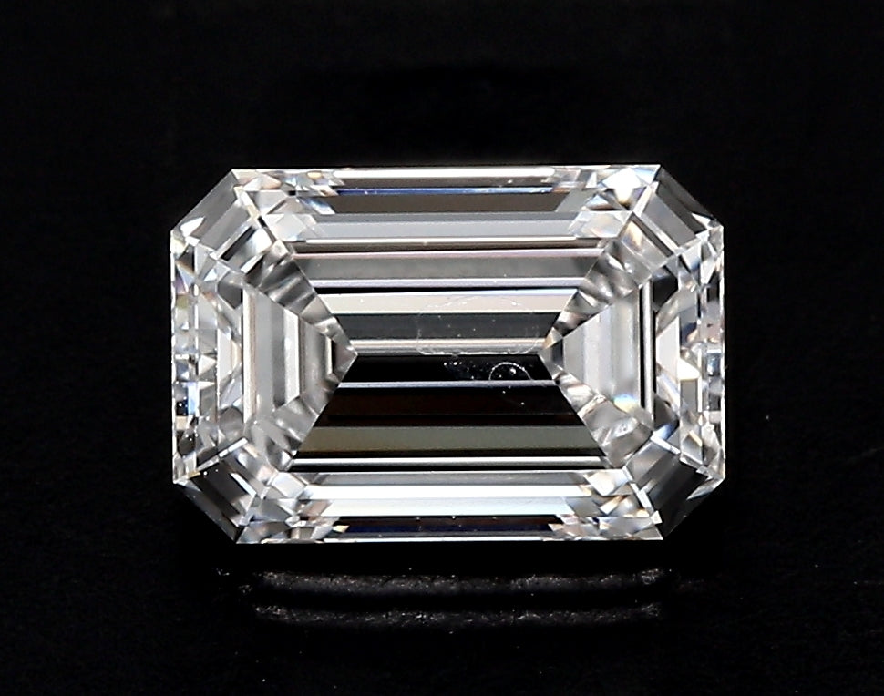 1.49 Carat Emerald Lab Diamond with  Cut Diamond in 14KT  view 1
