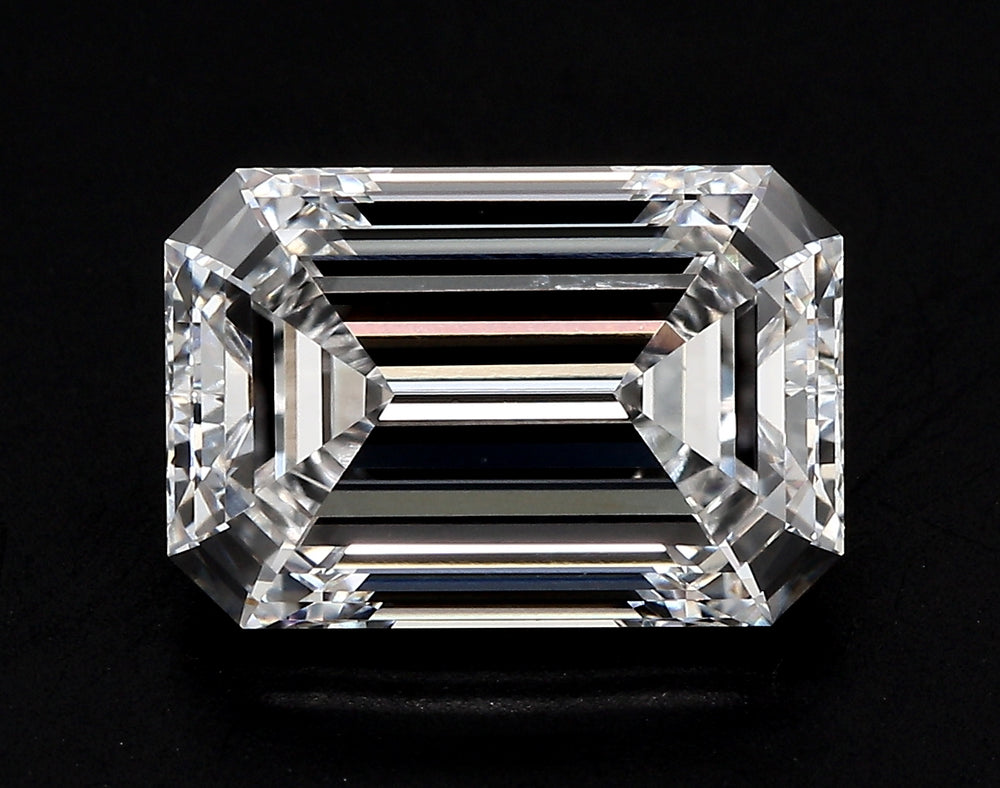 5.47 Carat Emerald Lab Diamond with  Cut Diamond in 14KT  view 1
