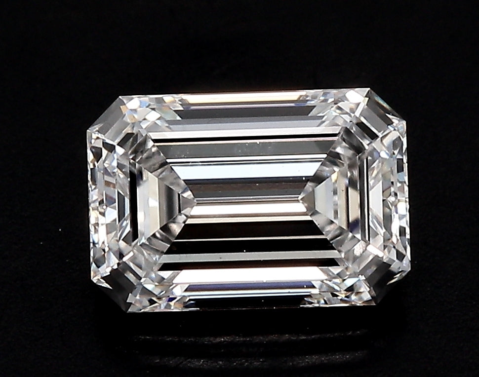 11.05 Carat Emerald Lab Diamond with  Cut Diamond in 14KT  view 1
