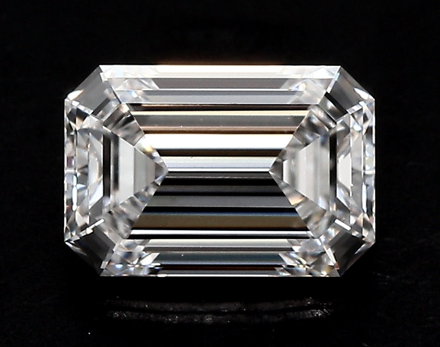 2.02 Carat Emerald Lab Diamond with  Cut Diamond in 14KT  view 1
