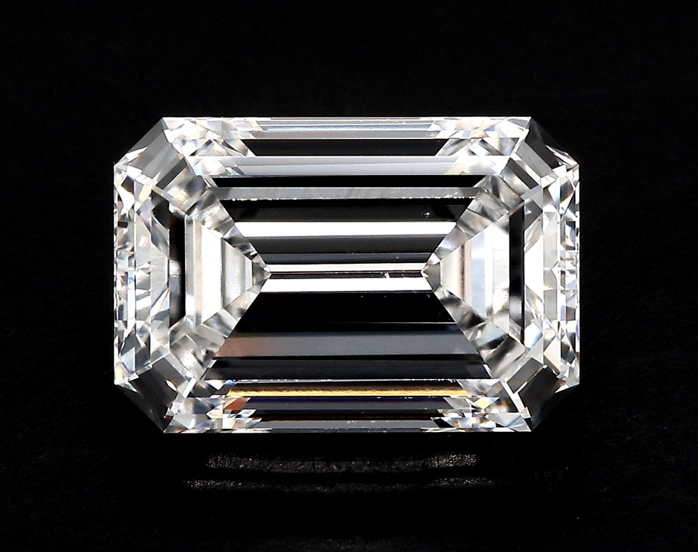 2.2 Carat Emerald Lab Diamond with  Cut Diamond in 14KT  view 1

