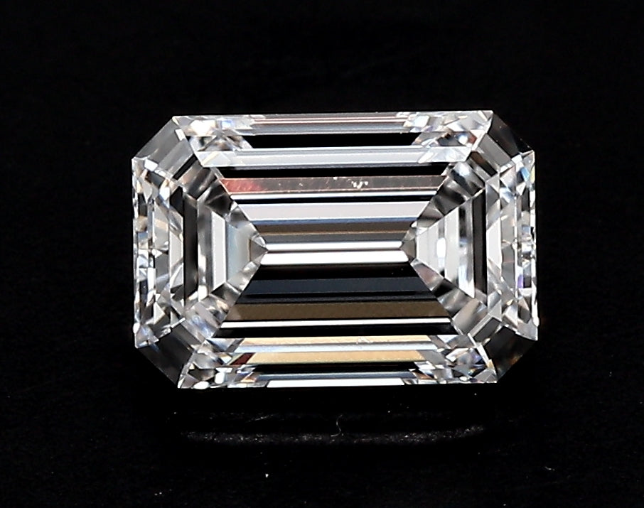 2.03 Carat Emerald Lab Diamond with  Cut Diamond in 14KT  view 1
