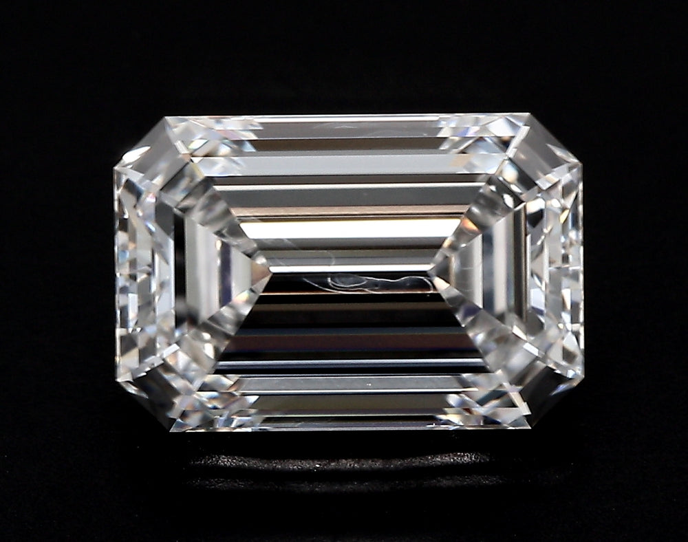 2.94 Carat Emerald Lab Diamond with  Cut Diamond in 14KT  view 1
