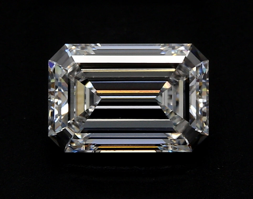 3.29 Carat Emerald Lab Diamond with  Cut Diamond in 14KT  view 1
