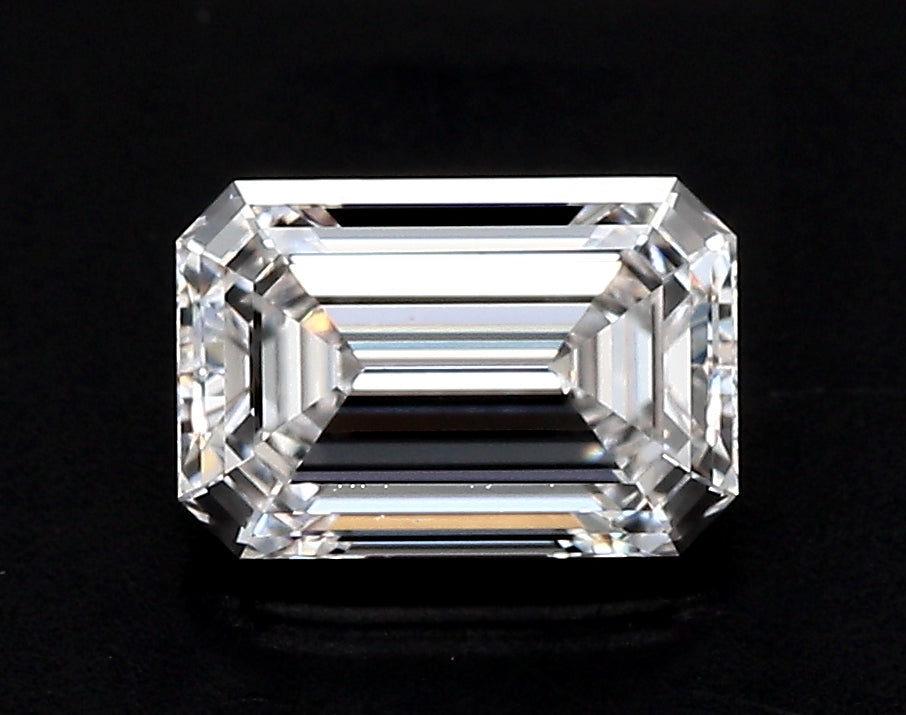 2.94 Carat Emerald Lab Diamond with  Cut Diamond in 14KT  view 1
