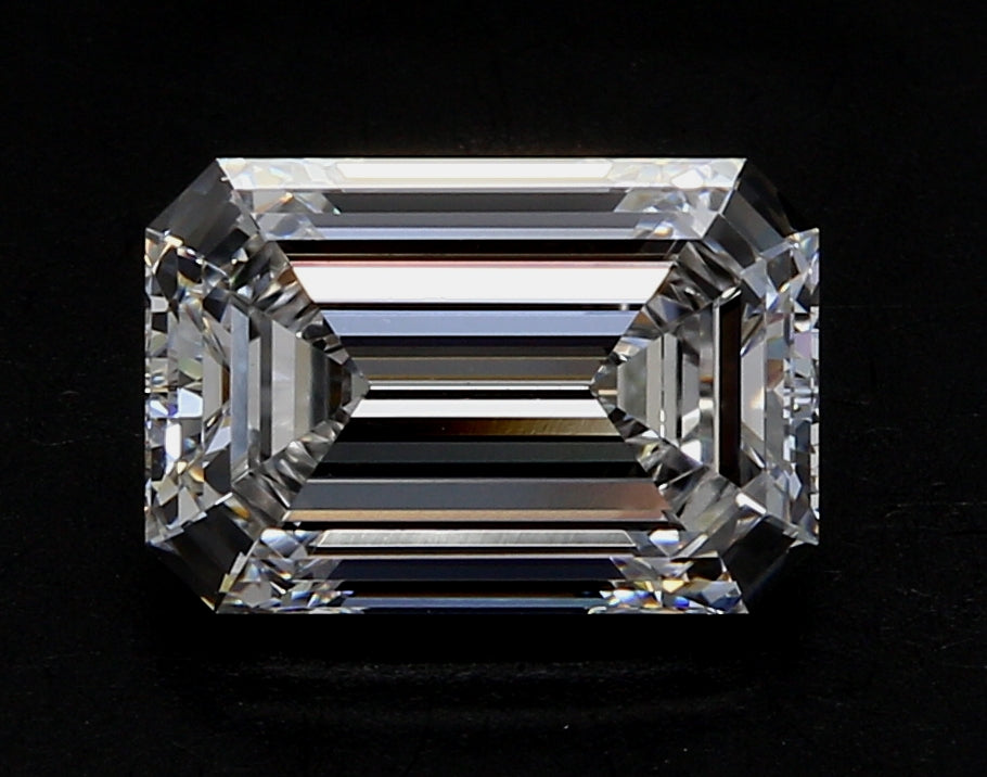 3.03 Carat Emerald Lab Diamond with  Cut Diamond in 14KT  view 1

