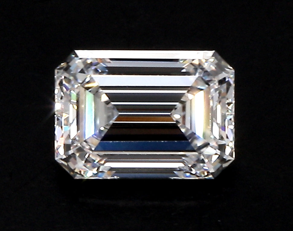 3.07 Carat Emerald Lab Diamond with  Cut Diamond in 14KT  view 1
