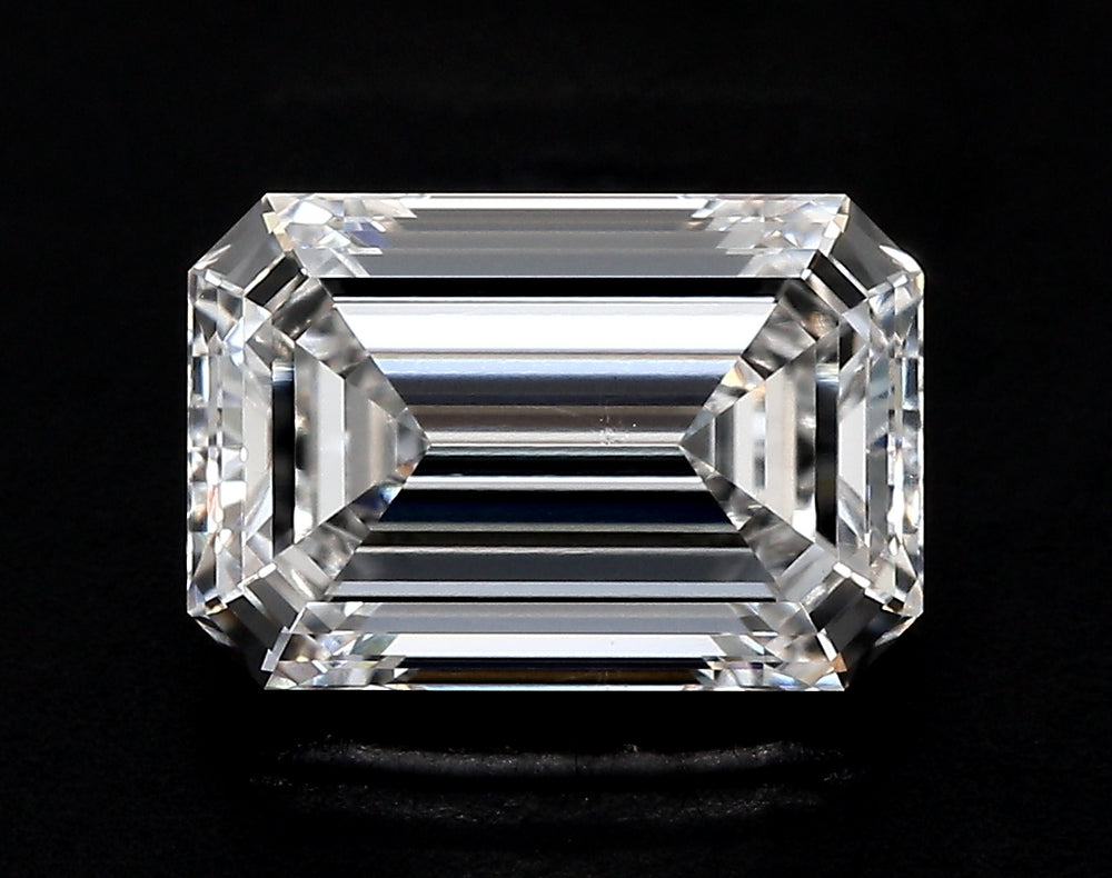 3.04 Carat Emerald Lab Diamond with  Cut Diamond in 14KT  view 1
