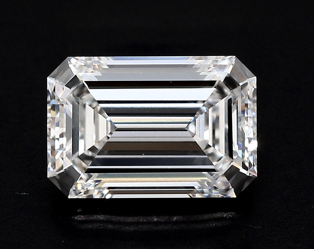12.15 Carat Emerald Lab Diamond with  Cut Diamond in 14KT  view 1
